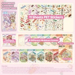 3R 태블릿 48 세트 핀셋 3개 3D 스티커 중형 및 포켓 사이즈 재사용 가능한 DIY 팩 무료 조합 - 48세트 미니어처 장면 스티커북 48... 