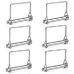 신바나 6pcs 1/4 x 5/32 6.3x80mm 트레일러 커플러 핀 RV 보트 농장 및 잔디 장비용 안전 와이어 잠금 클립이 있는 헤비 듀티 히치 래치... 