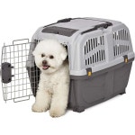 MidWest Homes for Pets 스쿠도 플라스틱 캐리어, 27인치 소형/중형 강아지 품종에 적합하며 성견 무게 2635파운드 DH4878837 Gray... 