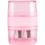 연필깎이 연필깍이 미술용 1개 수동 지우개 포함 연필깎기 구멍 2개 학교 사무실 가정용품용 핑크 Pink : 빗방울수달마켓