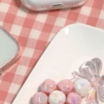 투명구슬 꽃모양 장식 열쇠고리 가방장식 파우치고리 휴대폰줄 무지개색 반짝이 : 생활in곳간