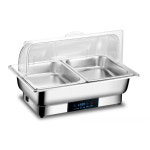 보온기 뷔페 워머 전기 레스토랑 음식 차핑디쉬 PC 플립 뚜껑 이중 칸 9l : 온더지구1