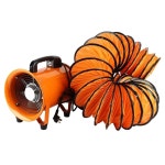 배풍기자바라 송풍기 공사현장 전동선 흡입 배기팬 공사 D. 8인치 휴대용 팬 10m 덕트 : 초콜릿 코스모스