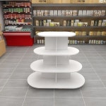 원형 매대 진열대 약국 베이커리 매장용 디피 와인 랙 타원형 3단 선반 1m x 0.8m x 0.6m 정원 3층 : 서하팜 스토어