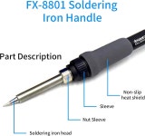 교체 납땜 언 핸들 FX-8801 HAKKO FX-888D FX-888 스테이션용 6핀 26V 65W : 퍼플.플로우