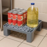 소로 에센셜 - 19-1/2인치 x 16-1/2인치 4-3/4인치 던니지 팔레트 그레이 색상 플라스틱 1000kg 용량 세트 2인용 음식 서비스 보관 선반 상업용... 