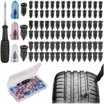 자동차 트럭 ATV 오토바이 및 자전거용 고무 코팅 타이어 수리 나사 키트 고탄소강 간편한 설치 휴대용 도로변 보조84PCS : 플룬샵