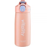 꼼꼬미 스텐 보온보냉 손잡이 헬서 빨대 텀블러 핑크 500ml : 에테르101
