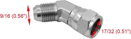 BEITERSTOE (2-PACK) 6502-06-06 유압 호스 어댑터 피팅 3/8인치 남성 JIC 37°Flare (9/16 -18UNF)× 여성 37° 회전 -18UNF)... 