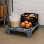 소로 에센셜 - 19-1/2인치 x 16-1/2인치 4-3/4인치 던니지 팔레트 그레이 색상 플라스틱 1000kg 용량 세트 2인용 음식 서비스 보관 선반 상업용... 