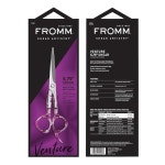 Fromm 프로페셔널 벤처 5.75인치 투명하고 매트한 실버 일본산 스틸 가위에 베벨드 블레이드 미세 톱니 모양의 새로운 살롱 스타일리스트... 