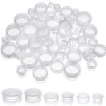 60개 소금 및 후추 셰이커 플러그 6사이즈 재사용 스토퍼 8/11/13/17/19/22mm 투명 원형 끝 캡 : 큐에이컴퍼니