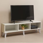 TV다이 텔레비젼다이 낮은거실장 3칸 오픈 1150 화이트 : 일원스토어