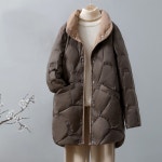 루즈핏 여성 오리털 코트 간절기 여성 패딩 자켓 하프 겨울 : 봄가을사무실가정용선반작업복