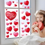 발렌타인데이 창문 클리닝 양면 하트 스티커 행복한 90장 결혼기념일 홈 오피스 파티 용품 8장 : 바잉박스 스토어