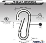 오토매치 카라비너 클립 3인치 스프링 스냅 훅 캐리비너 버클 헤비 듀티 잠금 체인 퀵 링크 4팩 : 오션딜123