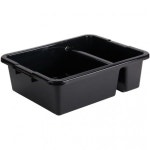 소로 에센셜 - 21-1/4인치 x 17-1/4인치 7인치 깊은 상업용 분할 버스 박스 블랙 컬러 폴리에틸렌- 유틸리티 욕조 음식 서비스 세척 대야 접시... 
