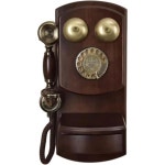 클래식 로터리 다이얼 전화기 나무 레트로 구식 유선 전화기, 메탈 벨 리다이얼 기능이 있는 유선 전화기, 홈 데코 브라운(브라운) : 가아베스트샵