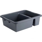 소로 에센셜 - 21-1/4인치 x 17-1/4인치 7인치 깊은 상업용 분할 버스 박스 회색 폴리에틸렌- 유틸리티 욕조 음식 서비스 세척 대야 접시 토트... 