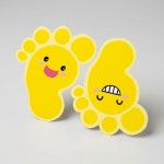 이동 놀이 아이들 발달 시설 스티커 위치 팬시 교구 바닥 시선 모양 실내 노란색 발바닥 : 런생활마켓