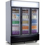 상업용 냉장고 유리 3도어 스윙 NSF 머천다이저 음료 디스플레이 쿨러 ETL 인증 업라이트 용량 1305리터 64인치 폭 110V GDC-42... 