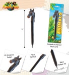 Planet 펜 3D 말의 참신함 필기 - 머리 모양으로 디자인된 귀여운 볼펜 선물용 농장 동물 블랙 잉크 소녀와 소년을 위한 일기 도구 : 굿트리리