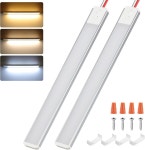 알레스 12V LED 라이트 스트립 3색 디밍 가능 10.5W 1500LM12 볼트 실내용 고정 장치 밀폐 화물 트레일러용 천장 바 RV 밴 트럭 로리 캠퍼...