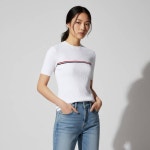 톰브라운 버티컬 반팔티셔츠 화이트 여성 FJS143A J0066 100 271672 1615943 : 밀레니즈