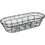 소로 에센셜 - 15인치 알루미늄 롱 타원형 와이어 서빙 바구니 블랙 색상 디너 롤 식품 보관 과일 빵 중앙 장식 디스플레이 홈 키친 레스토랑... 