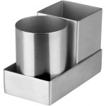 소로 에센셜 - 3피스 세트 스테인리스 스틸 설탕 패킷 홀더 원형 및 정사각형 카페 테이블탑 금속 빨대 슈가 캐디 정리함 조미료 소금 감미료 티백... 