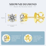 골드스퀘어I1103호 | 여성용 0.5CT 1CT 14K 골드 도금 S925 스털링 실버 스크류 백 귀걸이(I-J 컬러 S1-VS2... 다이아몬드 4-프롱 랩 성장 스터드 : 꿀템잇템스퀘어