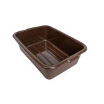 소로 에센셜 - 21-1/2인치 x 15인치 7인치 깊은 상업용 버스 박스 욕조 갈색 플라스틱 토트 유틸리티 음식 서비스 세척 대야 접시 주방 수납... 