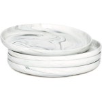 보스마린 마블링 세라믹 디너 접시 10인치 샐러드 파스타 디저트 전자레인지 및 식기세척기 사용 가능한 4종 세트 그레이 Gray : U에이컴퍼니