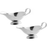 소로 에센셜 - 8온스. 스테인리스 스틸 그레이비 소스 보트 가드룬... 립 스파우트 소스용 접시 볼 제공 샐러드 드레싱 우유 8 oz : T에이컴퍼니