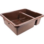 소로 에센셜 - 21-1/4인치 x 17-1/4인치 7인치 깊은 상업용 분할 버스 박스 갈색 폴리에틸렌- 유틸리티 욕조 음식 서비스 세척 대야 접시 토트... 