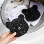 세탁기 보풀 제거 필터 재사용 가능 곰 모양 먼지 흡착 세탁 보조 용품 그물망 : 마메그린