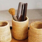 스토어-이유 내추럴데스크정리 인테리어소품 감성책상소품 라탄 연필꽂이 : 스토어-이유