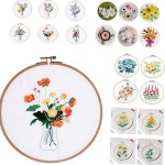 초보 프랑스 자수 패키지 플라워 꽃 자수 키트 만들기 취미 : 사무용 업소용 가성비 추천