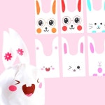 F86 토끼 보자기 선물포장 봉투 중 13.5x22 100P 선물용봉투 캐릭터봉 : CK0104