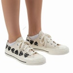 [꼼데가르송] FW24 공용 로고 로우탑 스니커즈AZ K126 001 WHITE : SOLIVIA