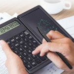 H09 접이식 전자 계산기 메모보드 겸용 CW CT80 블랙 디지털계산기 계 : CK0104