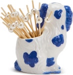 투스 컴퍼니 주식회사 치누아지에 대나무와 로즈 미니 진저 병 | 우아한 장식용 조각과 대나무 픽 홀더 선물 상자 펄 20개 포함 (파란색과 흰색)... 