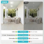 Libtit 7인치 LED 플러시 마운트 천장 조명 조광 및 5가지 색상 온도(3000K-650K) 옷장 복도 주방 욕실 세탁을 위한 15W 원형 슬림... 