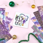 틴트넛 마디 그라 승화 잉크 전사 시트 - 10매 12 x10 슈로브 화요일 글리터 패턴 종이 번들 DIY 머그컵 텀블러 열쇠고리 티셔츠 : 이지프라임픽스