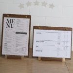 월넛 원목 메뉴판 거치대 카페 음식점 식당 테이블 주문 안내판 스탠드형 인테리어 : 태윤상사