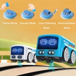 Xafety 매직 미니 버스 장난감 인덕션 인터랙티브 자동차가 라인을 따르고 자동차로 스마트 무선 제어 점검 5세 6세 7세 8명 소년... 