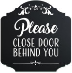 헤리티지 플러스 벽 뒤에 있는 문을 닫아 주세요. 문 표지판 | 홈 & 오피스 장식 소형 6 x - Small : 블루브1