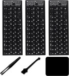 범용 러시아 키보드 스티커 3팩in-1 키릴 문자 교체 컴퓨터 노트북 데스크톱러시아어을 위한 흰색 글씨가 있는 검은색 배경 Russian : 쿨샵37