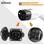 웨이슌 타입2에서 타입2로 전환 가능한 EV 충전 케이블 32A 22KW 1/3상 5M 고속 와이어 전기차용 : aria75