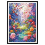 심스타 실십자수 동화속 풍경 자연 꽃 호수 도안 프린트 풀패키지 DIY 68x 95cm 면사 4가닥자수 : 라스트비긴